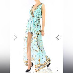 NWT Shahida Parides Monarch HI LOW ROMPER DRESS Mint M/L